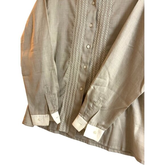 Jaeger vintage womens shirt Tan  med 38 ‘ chest 25 ‘long  laundered - Picture 3 of 6